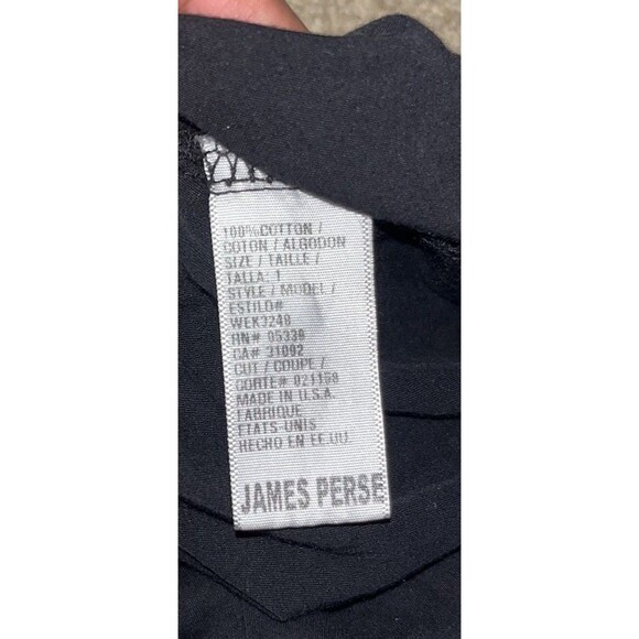 Standard James Perse (1) Small Black Slub Jersey Drape Back Long Sleeve Top - Picture 13 of 14